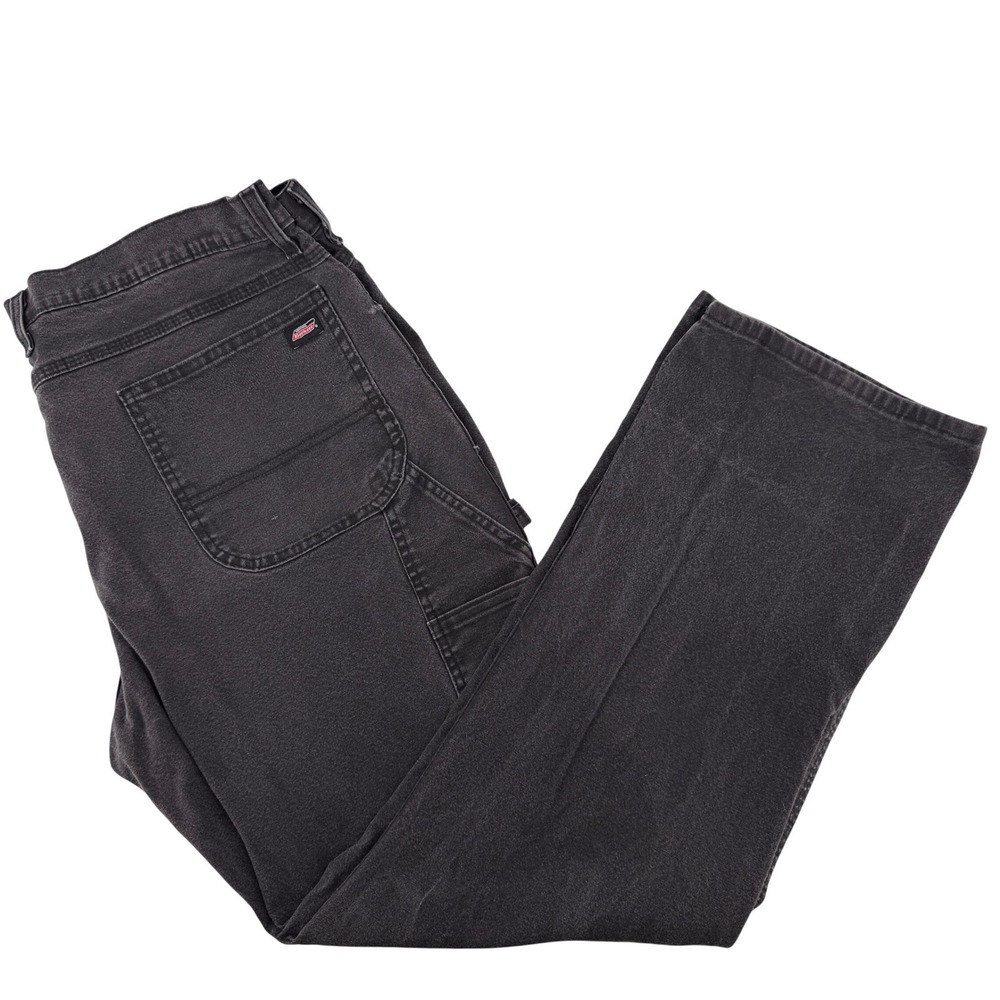 Genuine Dickies Carpenter Pants Mens‎ 40x30 Black Faded Relaxed Fit Utility Work